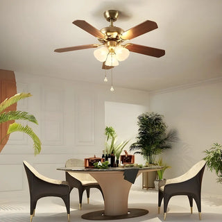 Brushed Nickel Flowers Wood Blades Ceiling Fan Light Zawala Image - 18