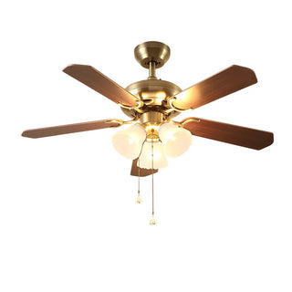 Brushed Nickel Flowers Wood Blades Ceiling Fan Light Zawala Image - 9