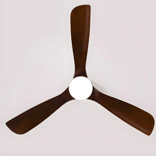 ZOWALA - Nickle Brown Wood 3 Blades Ceiling Fan with Light Image - 12