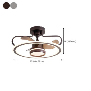 ZOWALA - Nordic Coffee Ring Ceiling Fan with LED Light  Image - 17