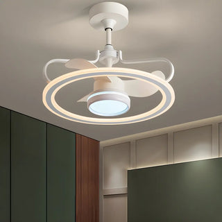 ZOWALA - Nordic Coffee Ring Ceiling Fan with LED Light  Image - 2