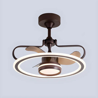 ZOWALA - Nordic Coffee Ring Ceiling Fan with LED Light  Image - 12
