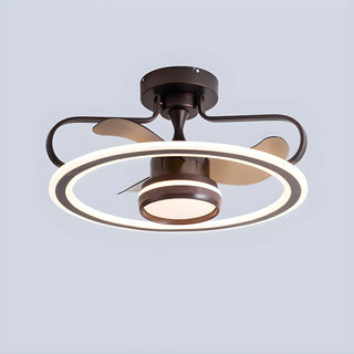 ZOWALA - Nordic Coffee Ring Ceiling Fan with LED Light  Image - 13