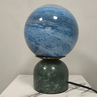 ZOWALA - Contemporary Globe Glass Black Marble Base Table Lamp Image - 10