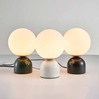 ZOWALA - Contemporary Globe Glass Black Marble Base Table Lamp Image - 11