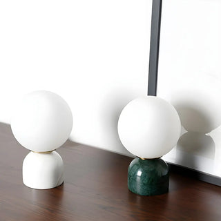 ZOWALA - Contemporary Globe Glass Black Marble Base Table Lamp Image - 12