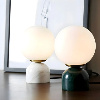 ZOWALA - Contemporary Globe Glass Black Marble Base Table Lamp Image - 4