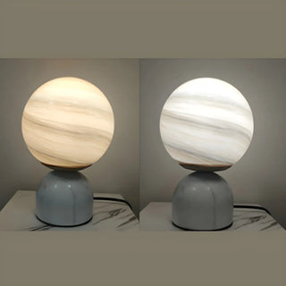 ZOWALA - Contemporary Globe Glass Black Marble Base Table Lamp Image - 5