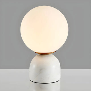 ZOWALA - Contemporary Globe Glass Black Marble Base Table Lamp Image - 8