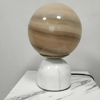 ZOWALA - Contemporary Globe Glass Black Marble Base Table Lamp Image - 9