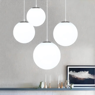 ZOWALA - Nordic Globe Adjustable Height Island White Pendant Light Image - 4