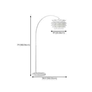 Adjustable Artistic White Tiered and Arc Floor Lamp #size