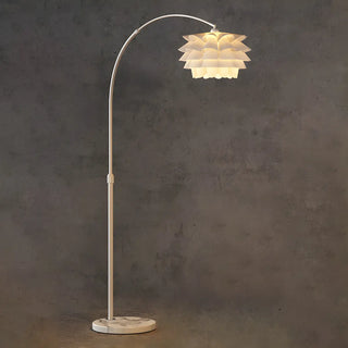 Adjustable Artistic White Tiered and Arc Floor Lamp Image - 7