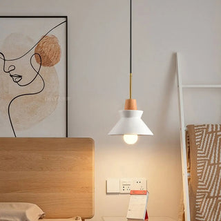 Ultra Modern Wood Resin Geometric Pendant Light Zawala Image - 1