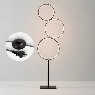 Creative Black Multi-Ring Metal and Silica Gel Floor Lamp Zawala Image - 9