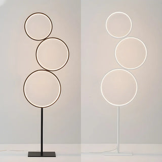 Creative Black Multi-Ring Metal and Silica Gel Floor Lamp Zawala Image - 8