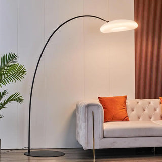 Adjustable Novelty Ring Black Arched Floor Lamp Zawala Image - 1