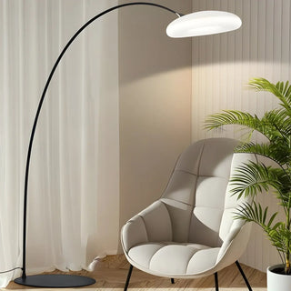 Adjustable Novelty Ring Black Arched Floor Lamp Zawala Image - 2