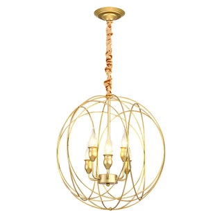 ZOWALA - Globe Orb Sphere Metal Candle Chandelier Image - 11