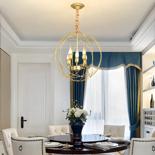 ZOWALA - Globe Orb Sphere Metal Candle Chandelier Image - 15