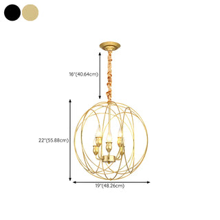 ZOWALA - Globe Orb Sphere Metal Candle Chandelier Image - 17