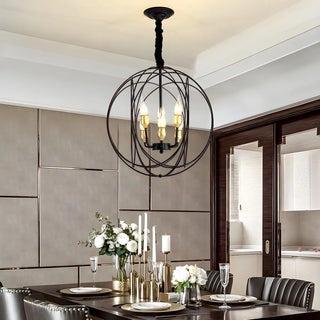 ZOWALA - Globe Orb Sphere Metal Candle Chandelier Image - 2