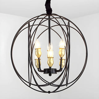 ZOWALA - Globe Orb Sphere Metal Candle Chandelier Image - 4