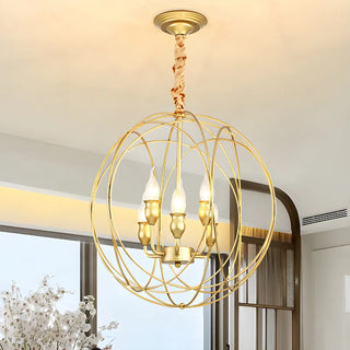 ZOWALA - Globe Orb Sphere Metal Candle Chandelier Image - 5