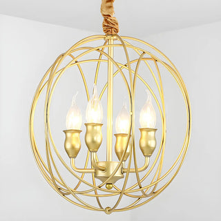 ZOWALA - Globe Orb Sphere Metal Candle Chandelier Image - 6