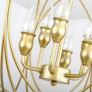 ZOWALA - Globe Orb Sphere Metal Candle Chandelier Image - 7