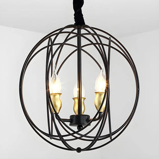ZOWALA - Globe Orb Sphere Metal Candle Chandelier Image - 9