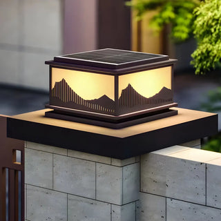 Elegant Hill Square Metal Outdoor Solar Post Light Zawala Image - 2