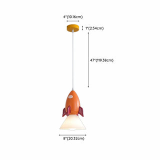 Cartoon Pink Rabbit Resin Pendant Light for Kids Room Zawala #size