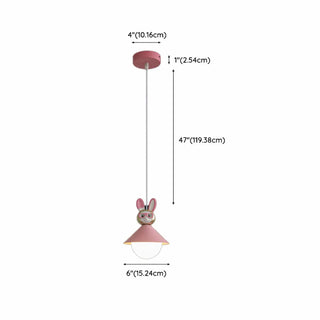 Cartoon Pink Rabbit Resin Pendant Light for Kids Room Zawala Image - 16