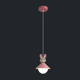 Cartoon Pink Rabbit Resin Pendant Light for Kids Room Zawala Image - 5