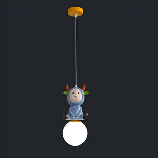 Cartoon Pink Rabbit Resin Pendant Light for Kids Room Zawala Image - 8