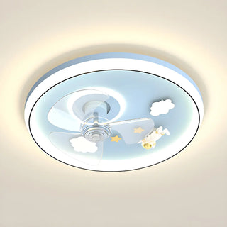 Kids Room Romantic Space-Themed LED Ceiling Fan Light Zawala Image - 10