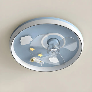 Kids Room Romantic Space-Themed LED Ceiling Fan Light Zawala Image - 11