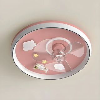 Kids Room Romantic Space-Themed LED Ceiling Fan Light Zawala Image - 12