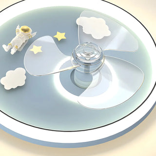 Kids Room Romantic Space-Themed LED Ceiling Fan Light Zawala Image - 14