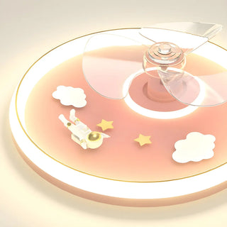 Kids Room Romantic Space-Themed LED Ceiling Fan Light Zawala Image - 15