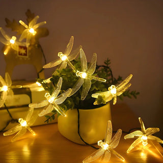 Stylish Dragonfly White LED Cozy String Lights Zawala Image - 1