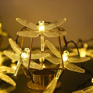 Stylish Dragonfly White LED Cozy String Lights Zawala Image - 2