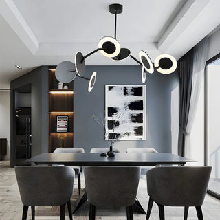 ZOWALA - Postmodern Acrylic Black Metal Round Chandelier Image - 1