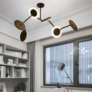 ZOWALA - Postmodern Acrylic Black Metal Round Chandelier Image - 10