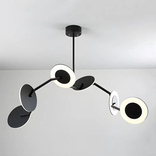 ZOWALA - Postmodern Acrylic Black Metal Round Chandelier Image - 11