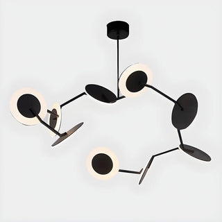 ZOWALA - Postmodern Acrylic Black Metal Round Chandelier Image - 12