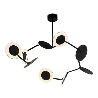 ZOWALA - Postmodern Acrylic Black Metal Round Chandelier Image - 16