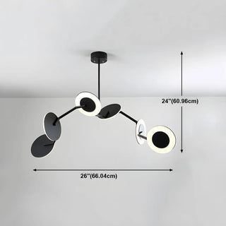 ZOWALA - Postmodern Acrylic Black Metal Round Chandelier #size
