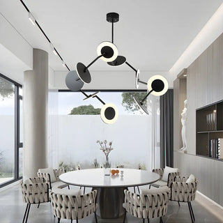 ZOWALA - Postmodern Acrylic Black Metal Round Chandelier Image - 3